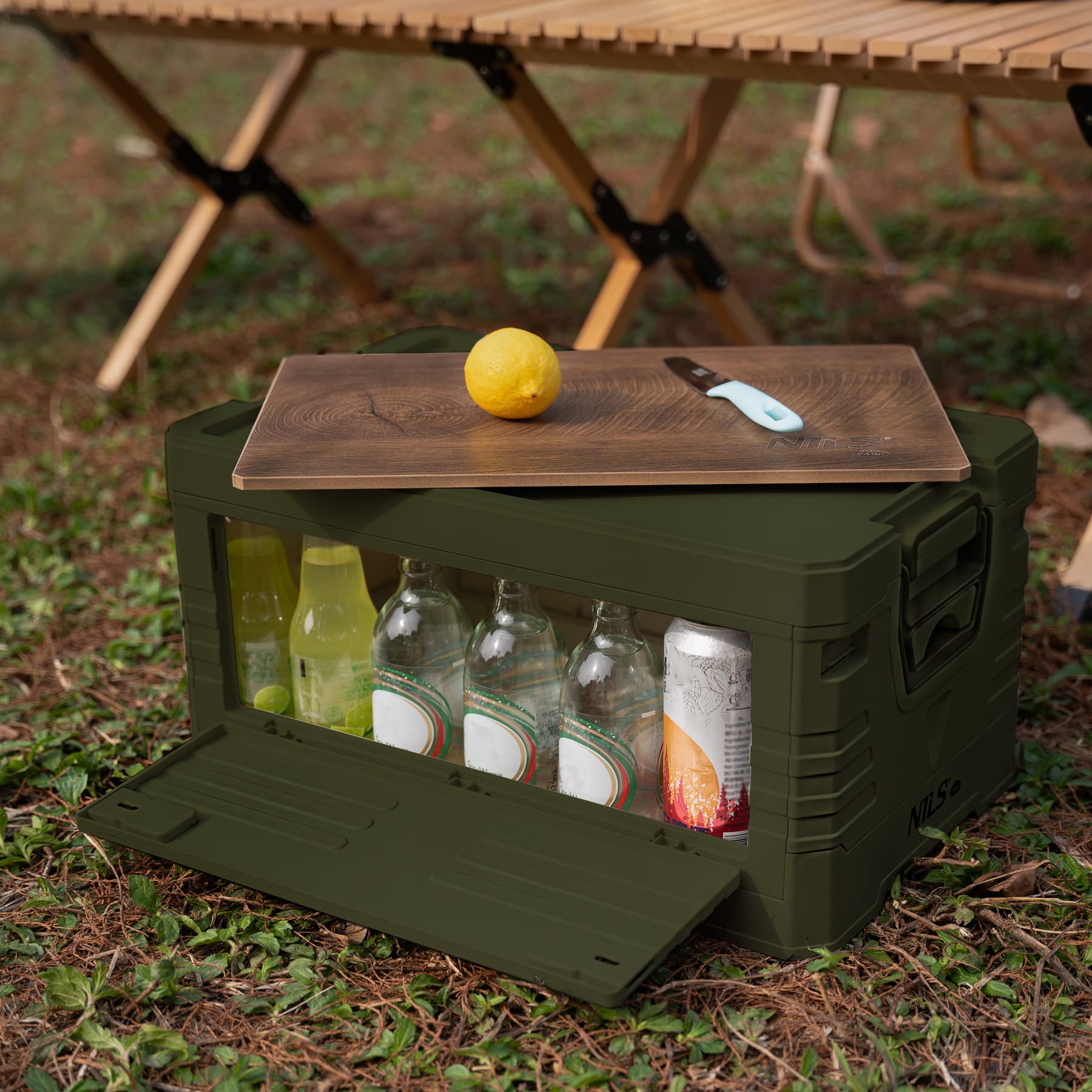 Składana skrzynia turystyczna z funkcją stołu 2w1 Nils Camp 8