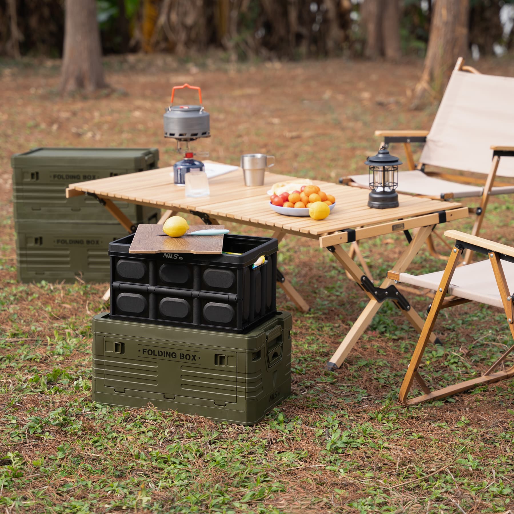Składana skrzynia kempingowa z funkcją stołu 2w1 20L 8