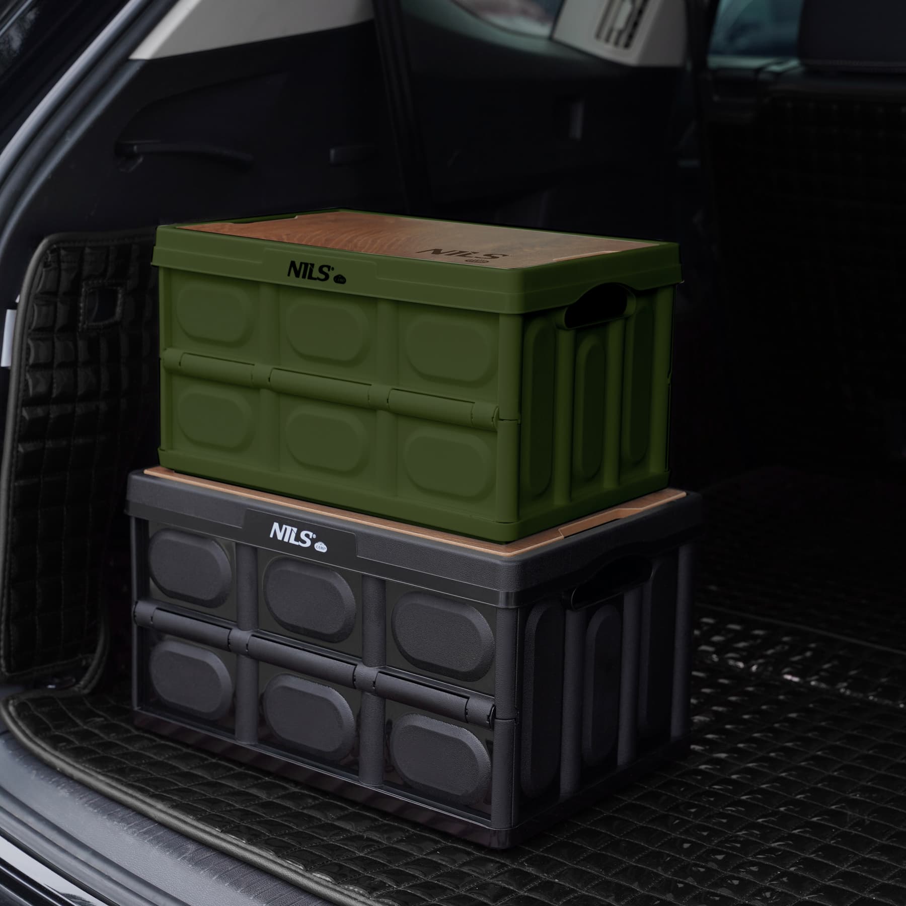 Składana skrzynia turystyczna zielona z funkcją stołu 2w1 Nils Camp 5