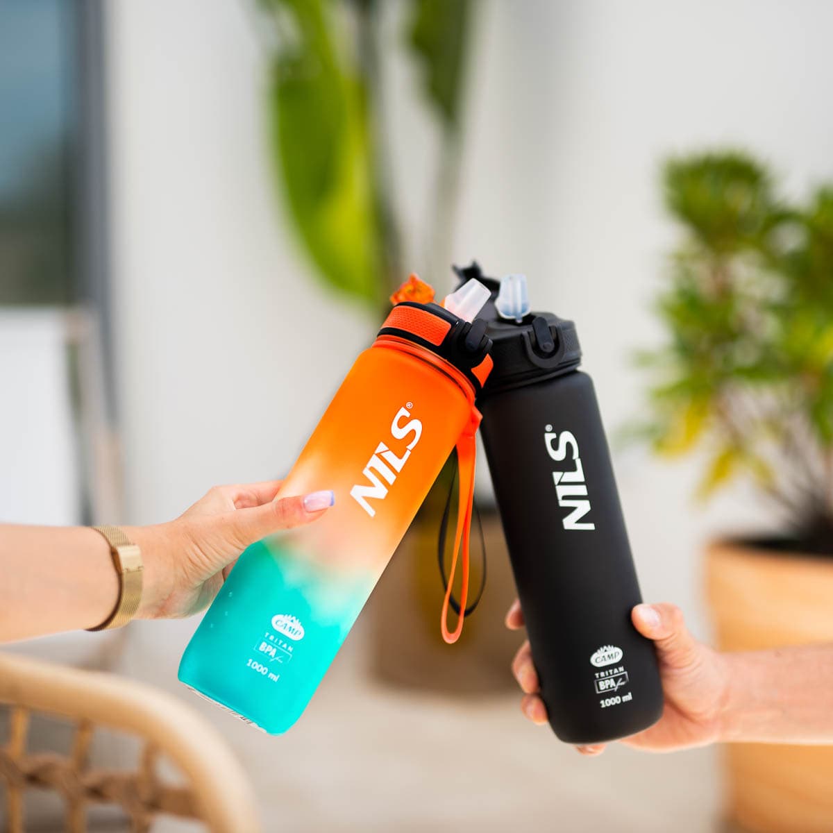 Butelka tritanowa Nils Camp 1000 ml pomarańczowo-niebieska 5