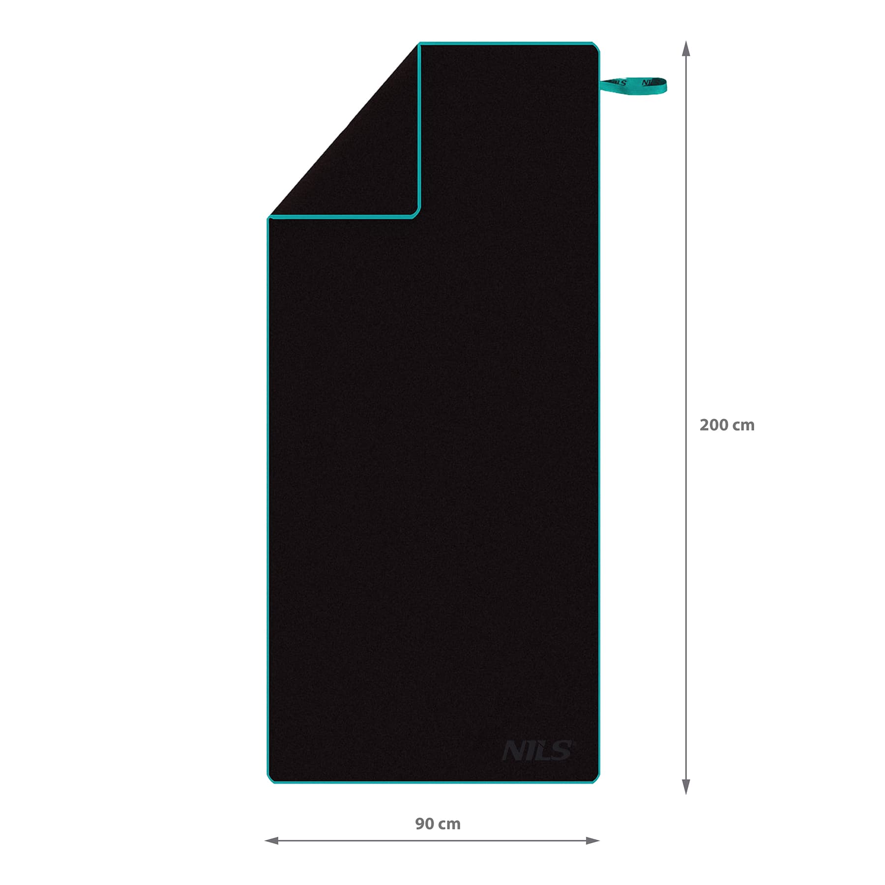 Czarny ręcznik z mikrofibry Nils NCR13 200x90 cm 5