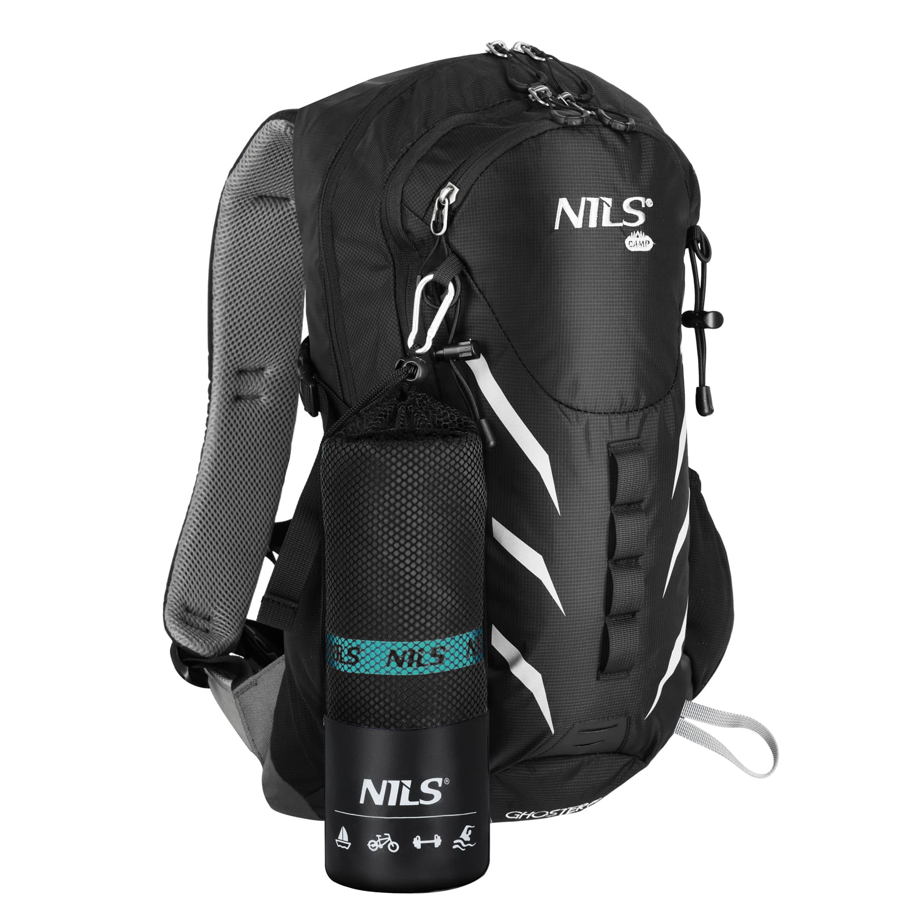 Czarny ręcznik z mikrofibry Nils NCR13 200x90 cm 10