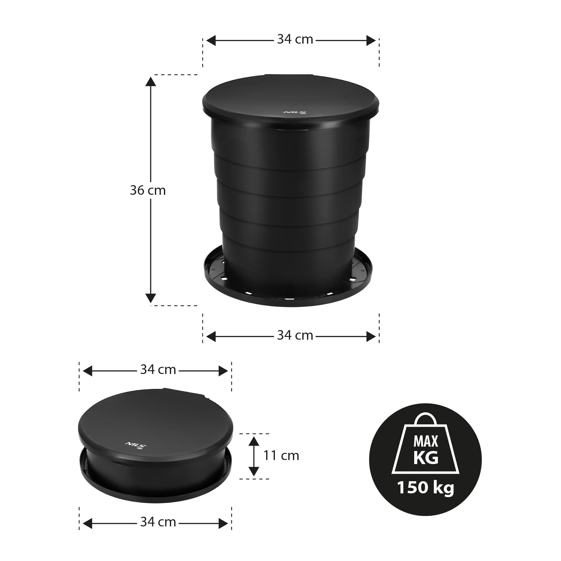 Składana toaleta turystyczna przenośna Nils Camp 4