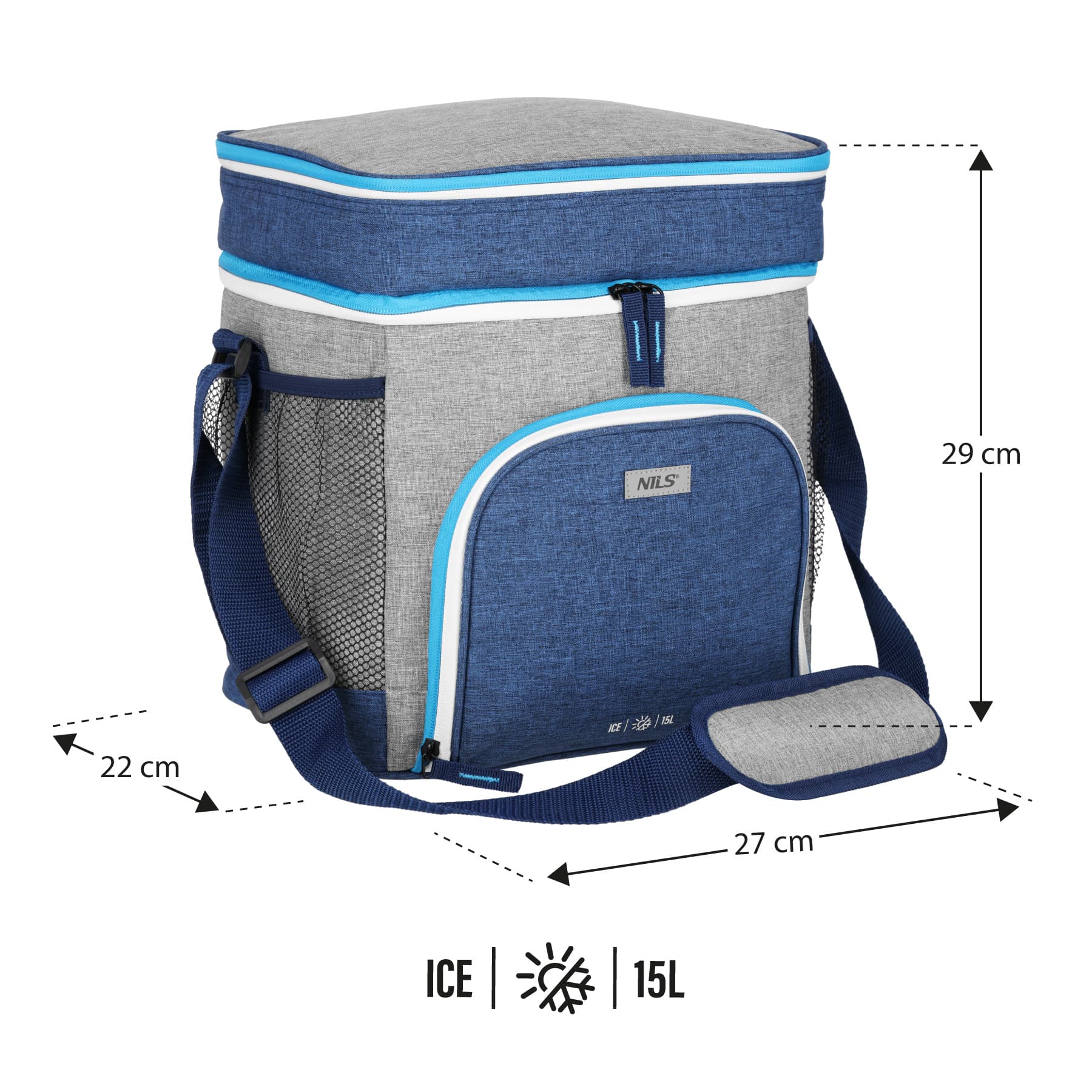 Niebieska torba termiczna Nils NC2902 o pojemności 15 litrów 2