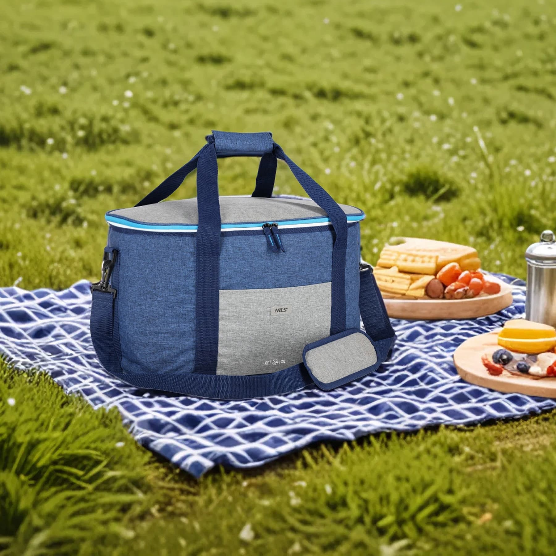 Niebieska torba termiczna Nils Camp 32L 4