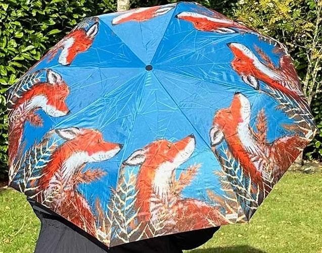 Składana parasolka z motywem lisa, lekka i poręczna