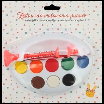 Zestaw do malowania pisanek z 8 farbami i pędzelkiem 3