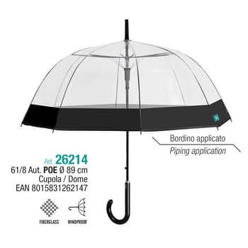 Przezroczysty parasol damski z automatyczną rączką 4