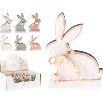 Królik dekoracyjny z tkaniny teddy 10 cm 2