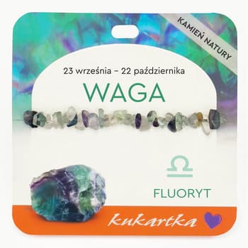 Bransoletka ze znakiem zodiaku Waga z kamieni naturalnych 2