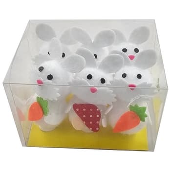 Zestaw figurek króliczków dekoracyjnych białych 6 sztuk 3