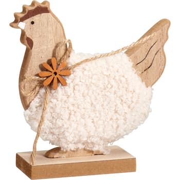 Drewniana figurka kury dekoracyjnej, średnia wielkość 13 cm 2