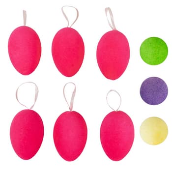 Flokowane jajka wielkanocne dekoracyjne 6 cm 6 sztuk 2