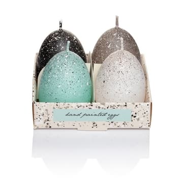 Świece w kształcie jajka turkusowe 4 sztuki 2