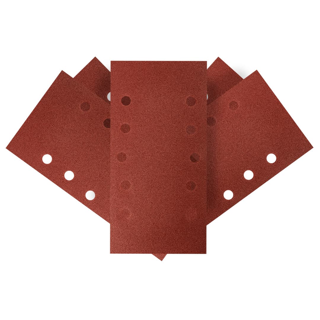 Papier ścierny na rzep 115 x 230 mm, gradacja K120, zestaw 5 sztuk z otworami 2