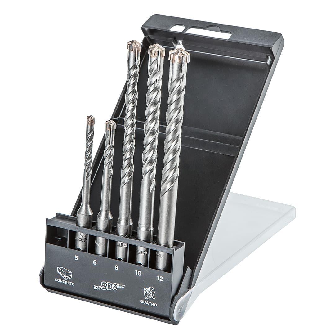 Zestaw wierteł do betonu SDS Plus Quatro 5, 6 x 110 mm + 8, 10, 12 x 160 mm, 5 sztuk 2