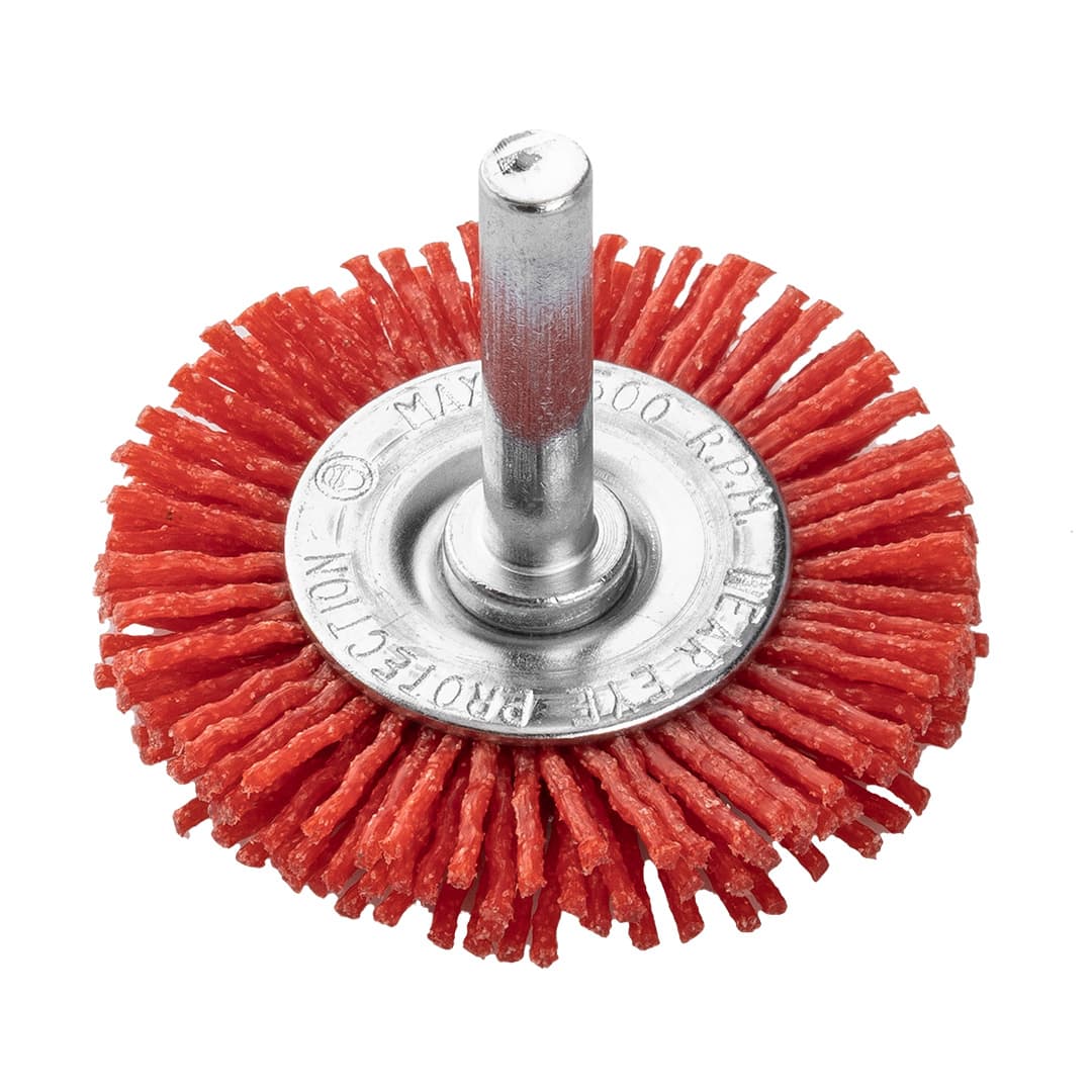 Szczotka nylonowa tarczowa 50 mm z trzpieniem 6 mm 2