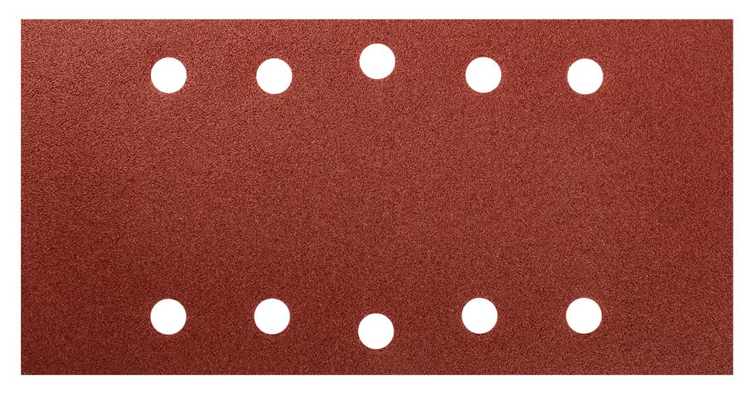 Papier ścierny na rzep 115 x 230 mm, gradacja K120, zestaw 5 sztuk z otworami 5