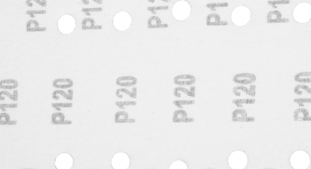 Papier ścierny na rzep 115 x 230 mm, gradacja K120, zestaw 5 sztuk z otworami 9