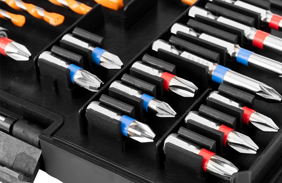 Zestaw wierteł i bitów 20 sztuk stal S2 4