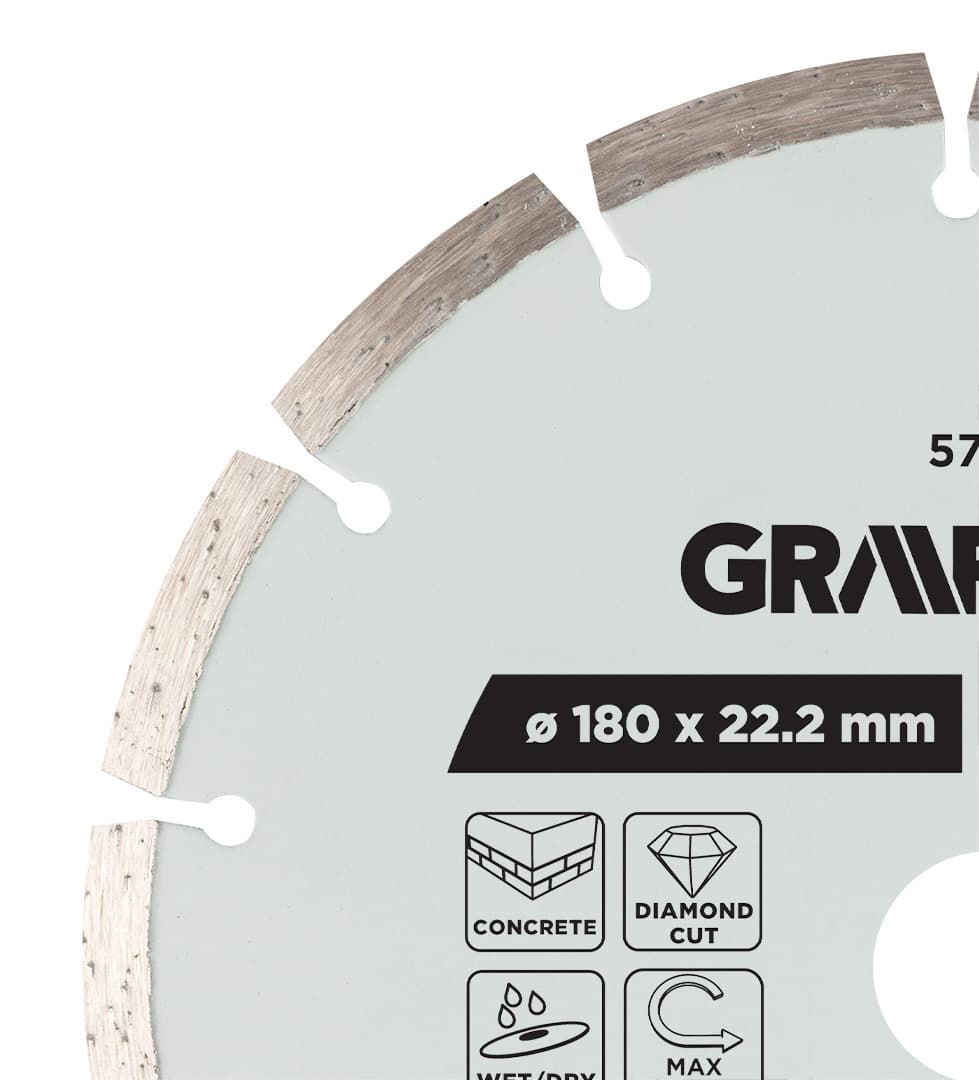Tarcza diamentowa segmentowa do cięcia 180 x 22.2 mm 7
