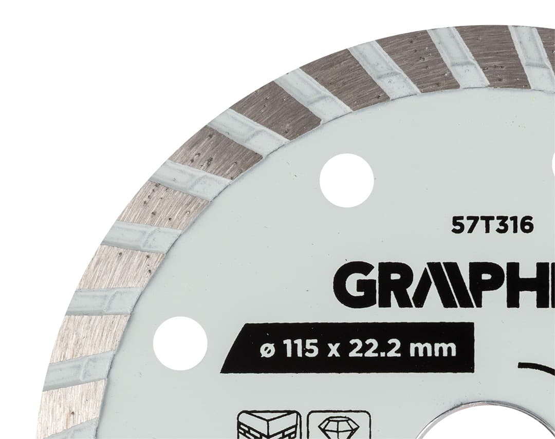 Tarcza diamentowa turbo do cięcia na sucho i mokro 115 x 22.22 mm 6