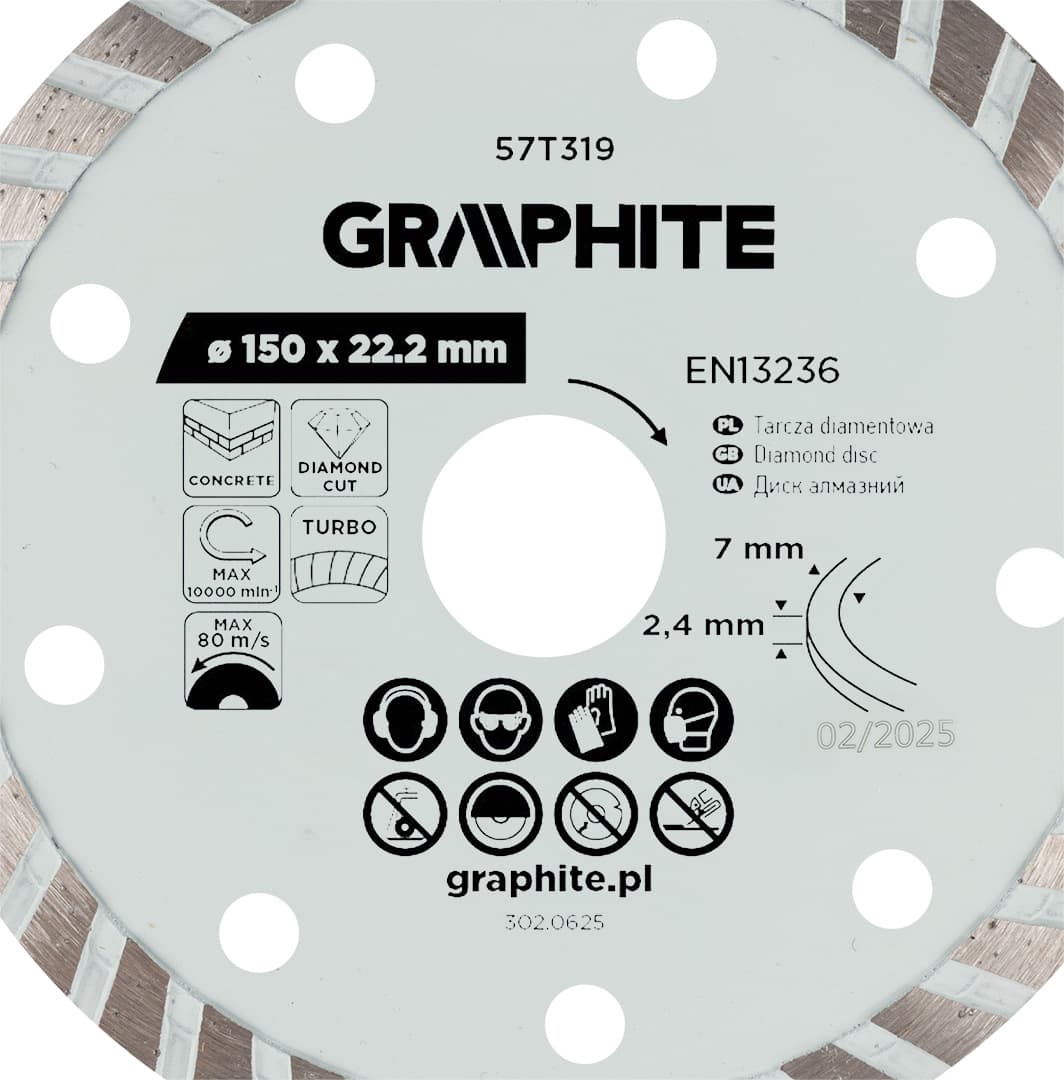 Tarcza diamentowa do cięcia turbo 150 x 22.22 mm 7