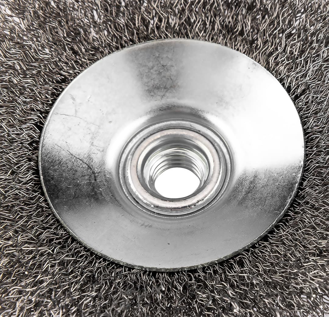 Szczotka druciana tarczowa 125 mm, drut karbowany stalowy, gwint M14 5