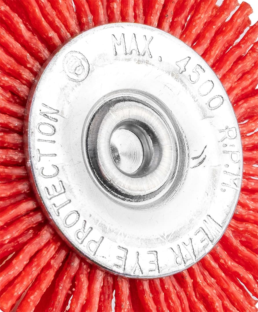 Szczotka nylonowa tarczowa 50 mm z trzpieniem 6 mm 8