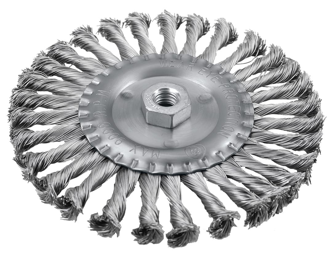 Szczotka druciana tarczowa 150 mm, drut skręcony, stalowy, gwint M14 3