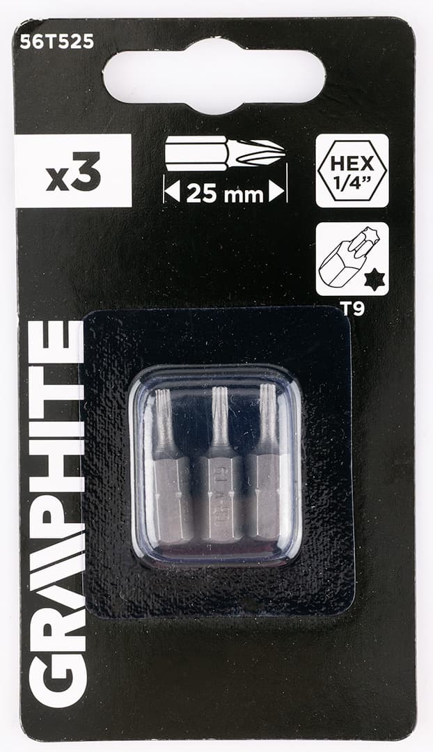 Bity Torx T9 o długości 25 mm, zestaw 3 sztuk 4
