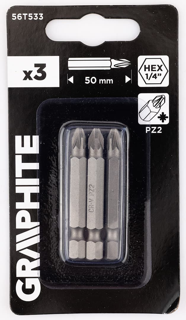 Bity PZ2 o długości 50 mm, zestaw 3 sztuk 4