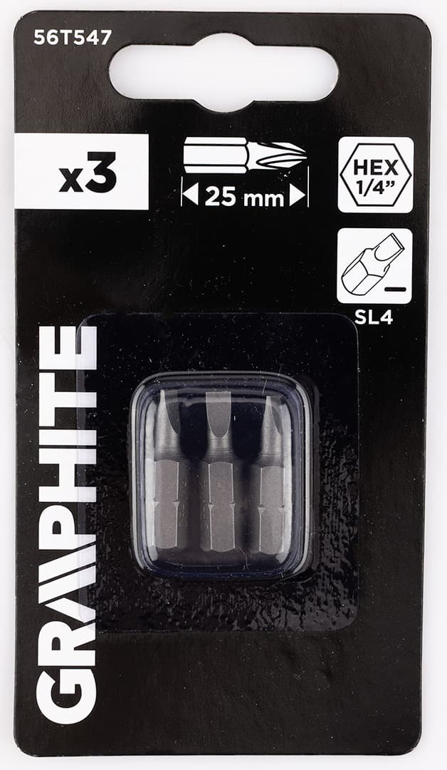 Bity płaskie SL4 x 0,6 x 25 mm, zestaw 3 sztuki 4