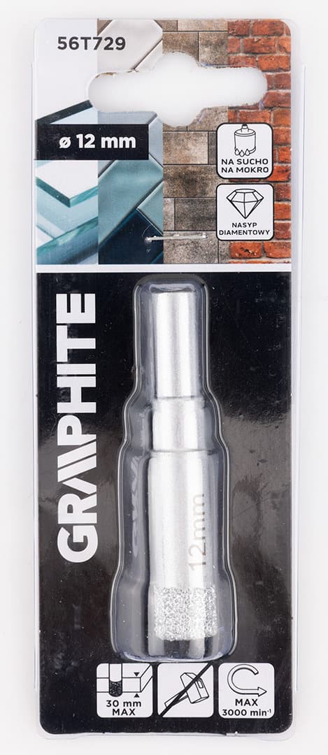 Otwornica diamentowa do gresu, ceramiki i szkła 12 mm 4