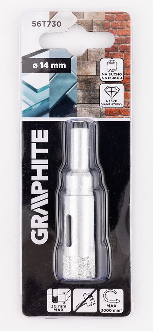 Otwornica diamentowa do gresu ceramiki szkła cegły 14 mm 4