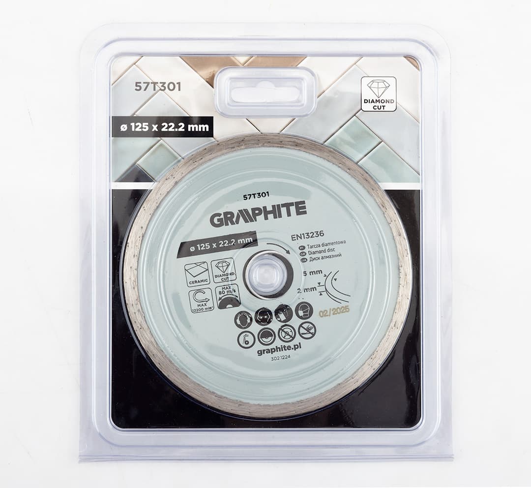 Tarcza diamentowa pełna do cięcia na mokro 125 x 22.2 mm 5