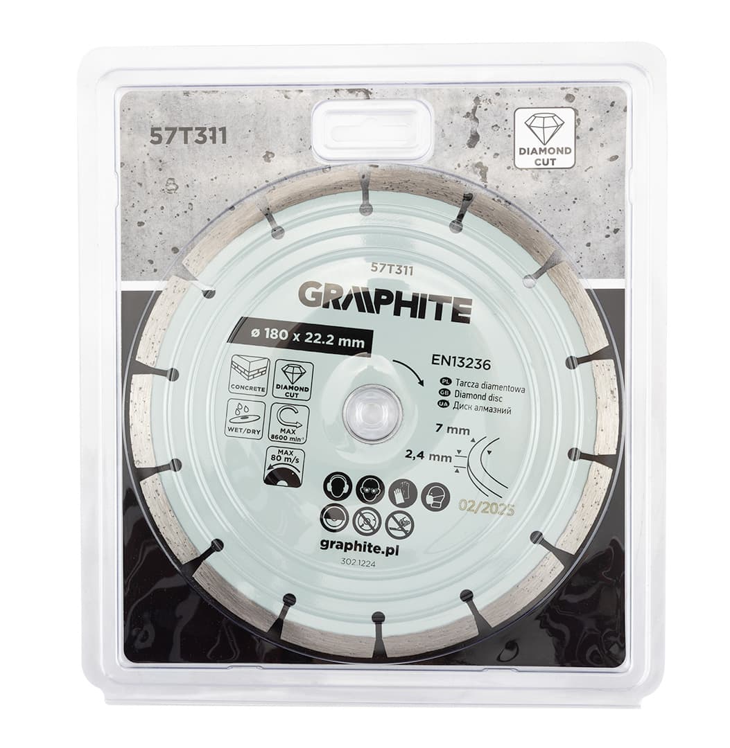 Tarcza diamentowa segmentowa do cięcia 180 x 22.2 mm 5