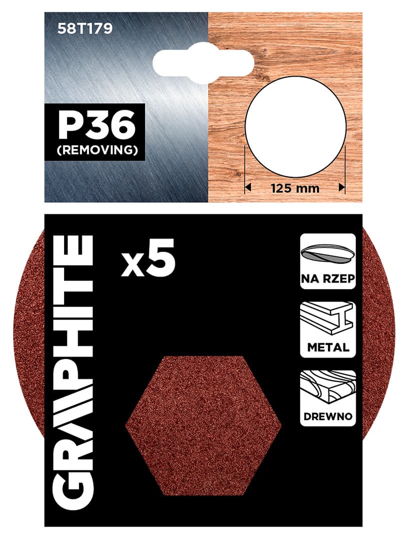 Krążki ścierne na rzep 125 mm P36 4