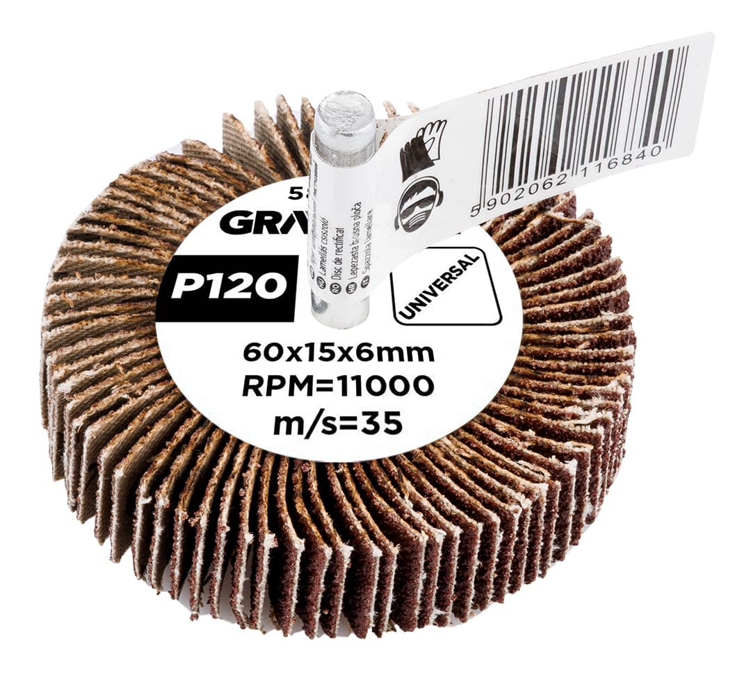 Ściernica listkowa trzpieniowa 60 x 15 x 6 mm, gradacja P120 10