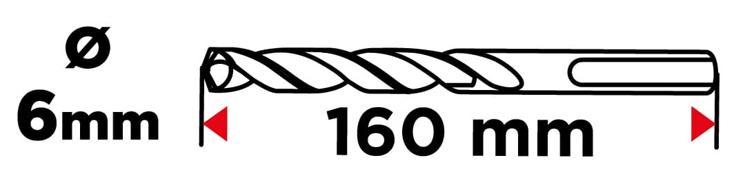 Wiertło do betonu zbrojonego SDS Plus 6 x 160 mm 10