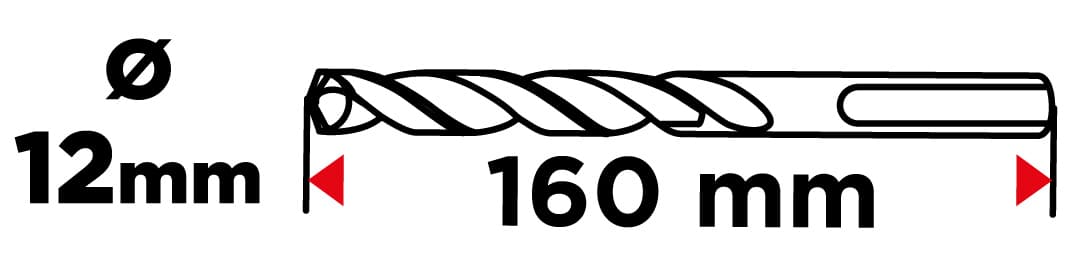 Wiertło do betonu zbrojonego SDS Plus 12 x 160 mm quatro 10