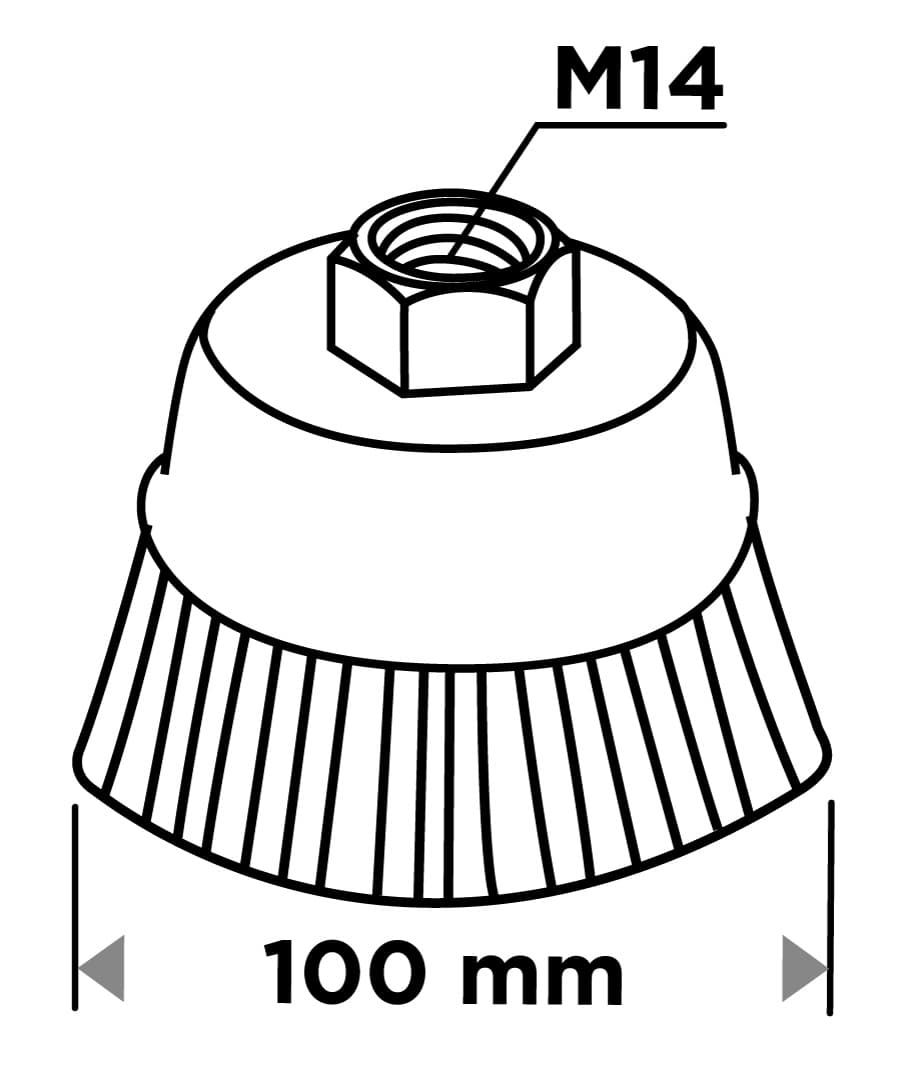 Szczotka druciana doczołowa 100 mm stalowa M14 5