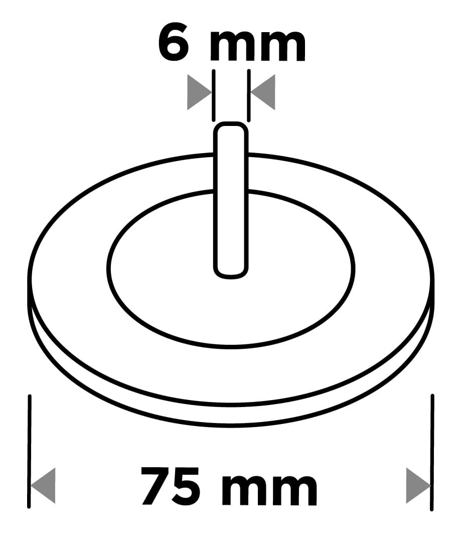 Szczotka tarczowa nylonowa 75 mm z trzpieniem 6 mm 4