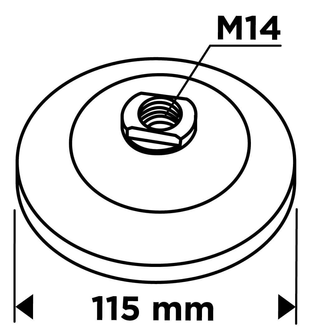 Szczotka druciana tarczowa 115 mm M14 do szlifierki kątowej 4