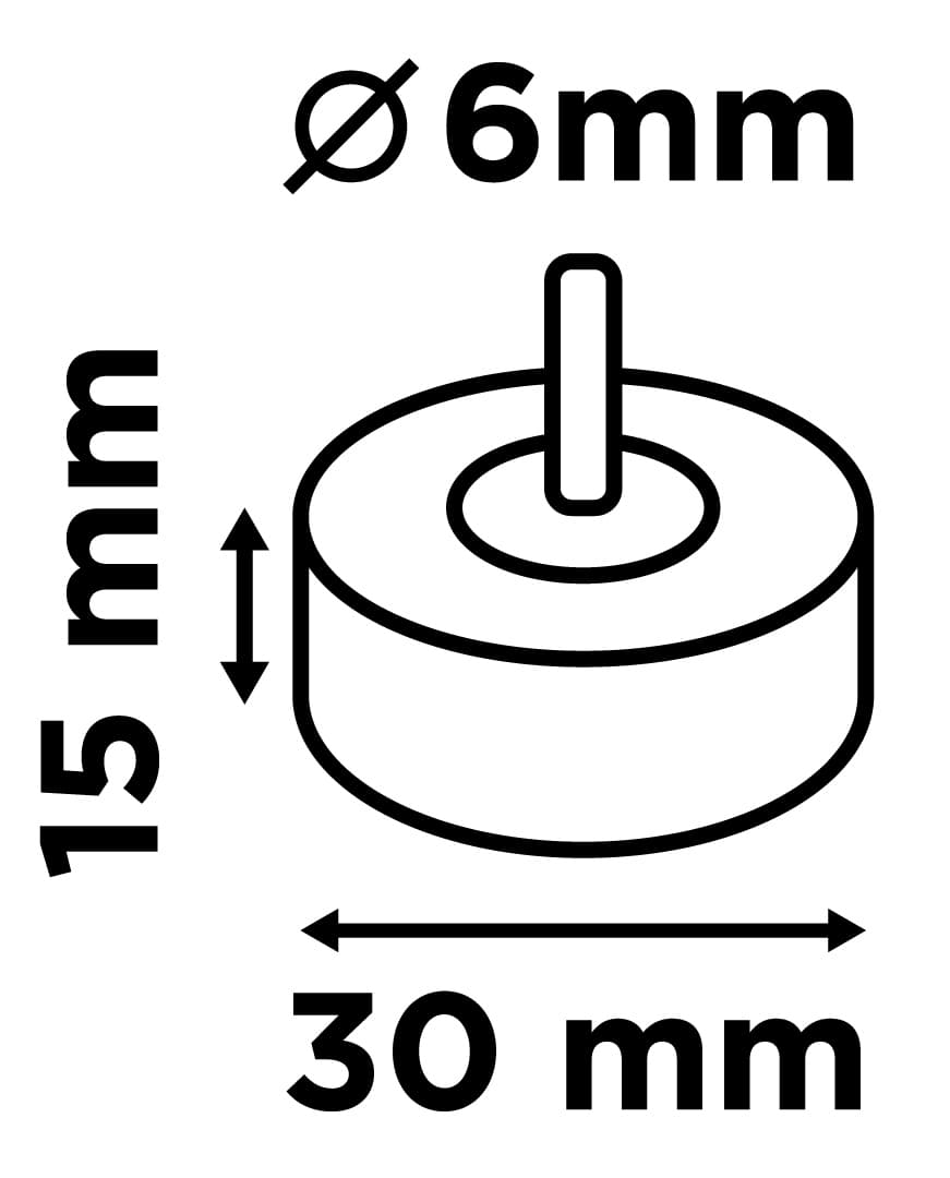 Ściernica listkowa trzpieniowa 30 x 15 x 6 mm, gradacja P100 4