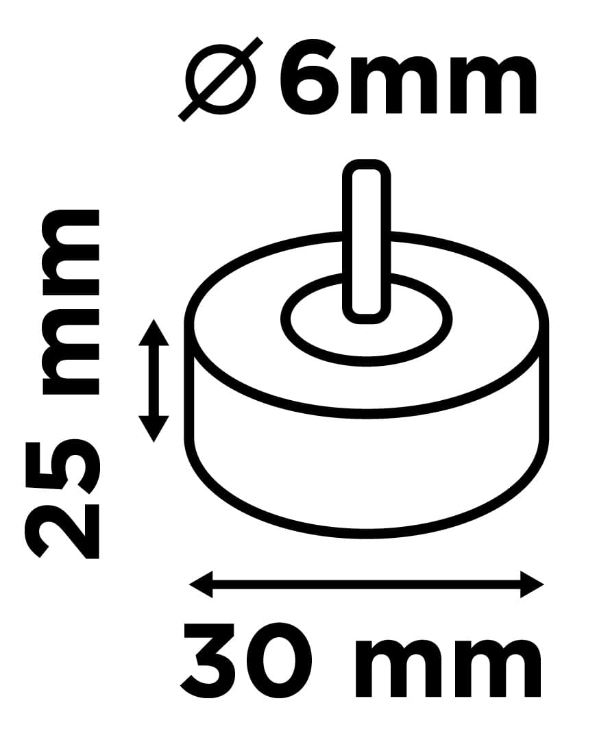 Ściernica listkowa z włókniną ścierną trzpieniowa 30 x 25 x 6 mm, gradacja 120 4