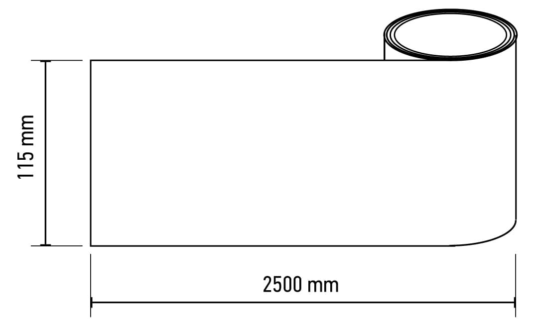 Żółty papier ścierny w rolce 2,5 m x 115 mm, gradacja P100 3