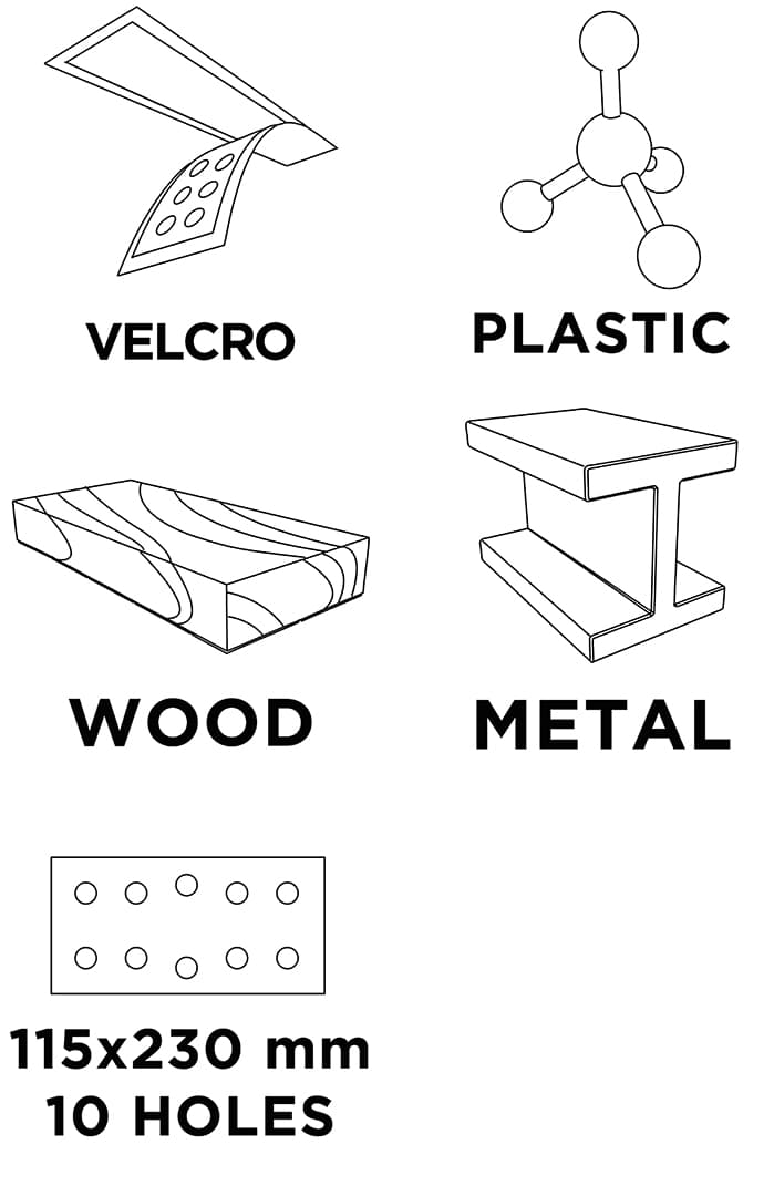 Papier ścierny na rzep 115 x 230 mm, gradacja K120, zestaw 5 sztuk z otworami 3