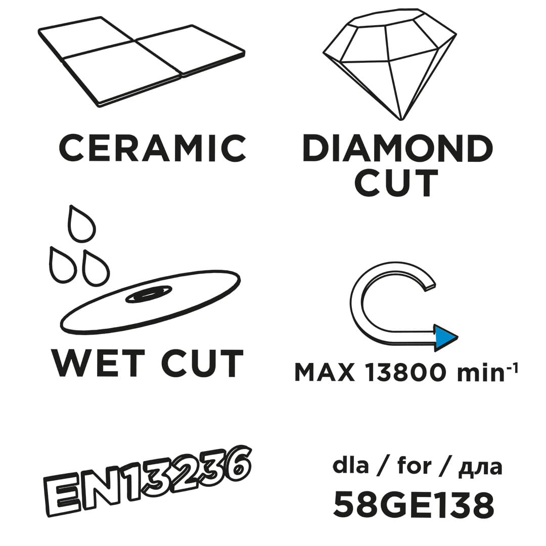 Tarcza diamentowa do cięcia ceramiki, granitu i marmuru 110 x 22.2 mm 3