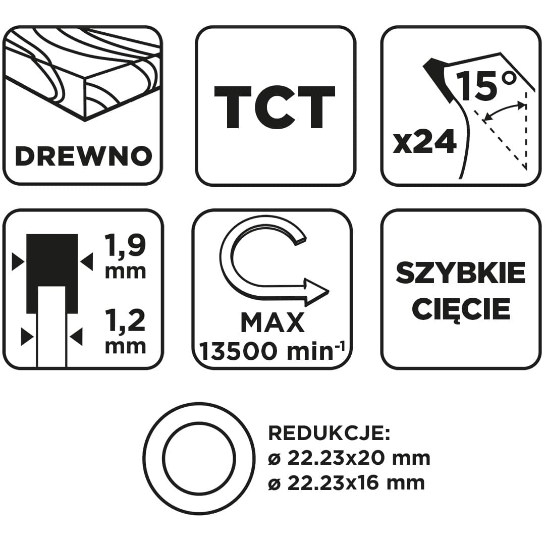 Tarcza widiowa do pilarki 115 x 22.23 mm 24 zęby 4